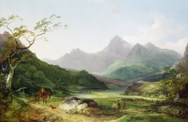 Ansicht von Snowdon von Capel Curig, 1787